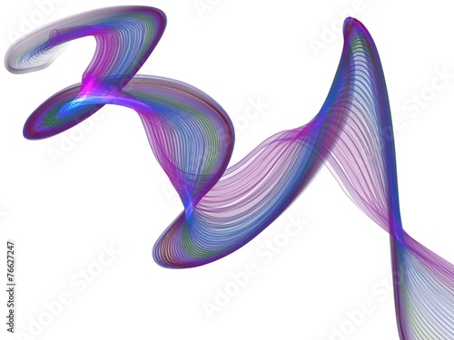 Oscillating colorful lines on white background.