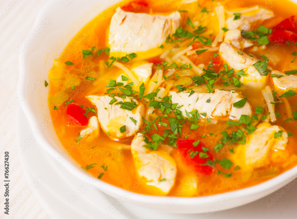 chicken soup with noodle and vegetables chicken soup with noodle and vegetables