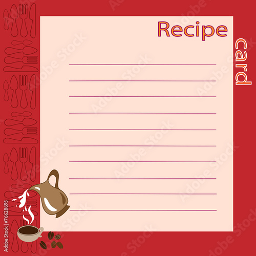 recipe blank. vector illustration