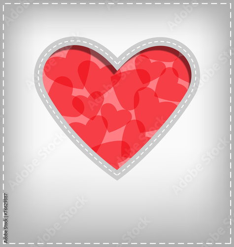 Heart cutout in gray card
