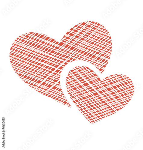 Two netting hearts on white background