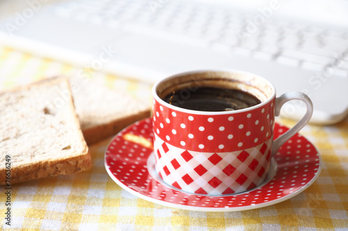 cup of coffee in coffee shop vintage color 