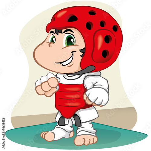 Character fighter child martial arts taekwondo
