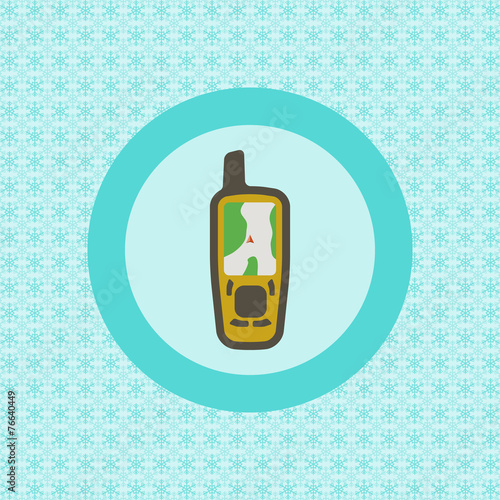 Mobile GPS receiver flat icon