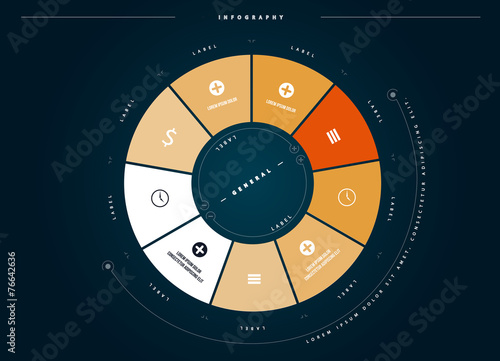 infografía para negocios 360 con valores e iconos. Vector