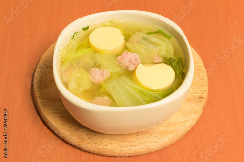 Clear Soup with Bean Curd and Minced Pork