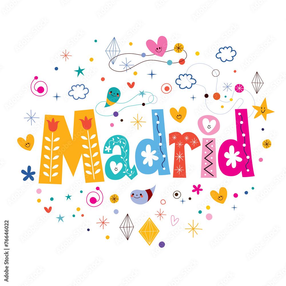 Obraz premium Madrid typography lettering design
