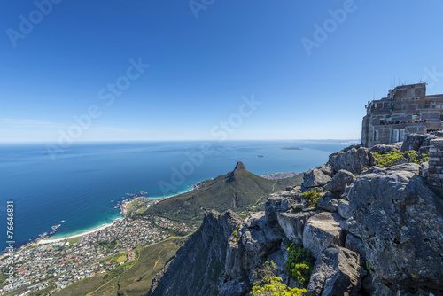 View from the flat top of Cape Town's Table Mountain