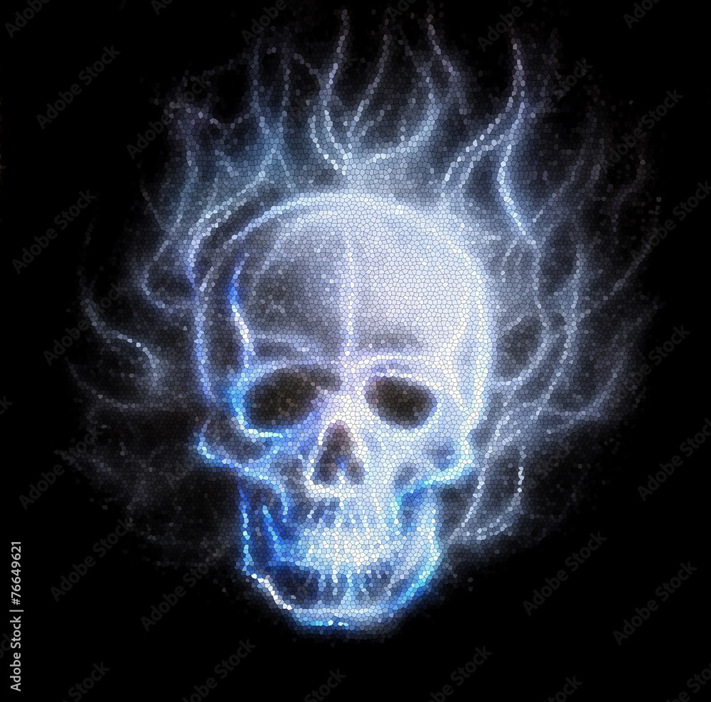 Skull fractal ornament background mozaika Skull fractal ornament background mozaika