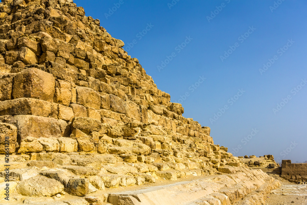 Details of the Pyramid of Henutsen (G1-c) in Giza - Egypt