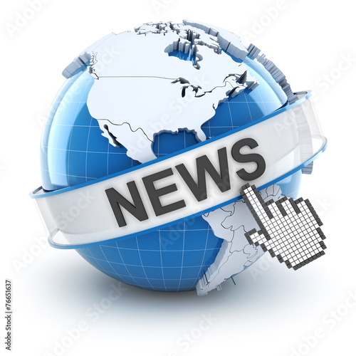 World news symbol, 3d render