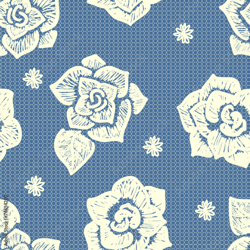 floral lacy seamless pattern