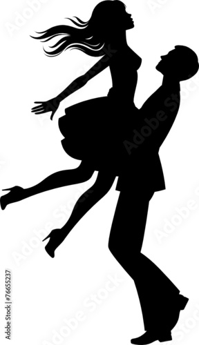Silhouette of couple in love
