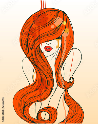 Girl with long hair