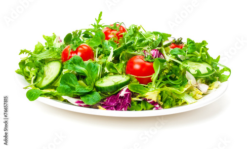 Frischer Salat, Salatteller, isoliert