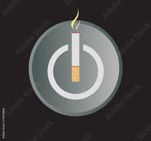 Electronic Cigarette Power Button Vector Illustration.