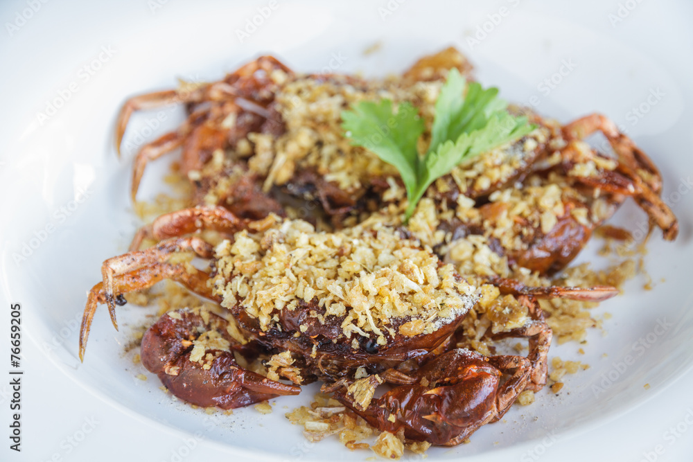Soft shell crab fried with garlic Soft shell crab fried with garlic