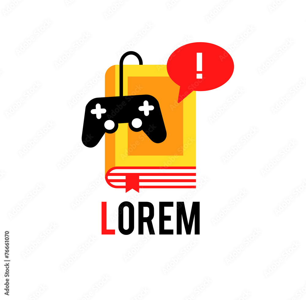 Logo with book and joystick