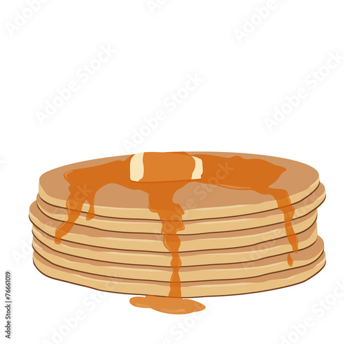 Pancakes with maple syrup and butter
