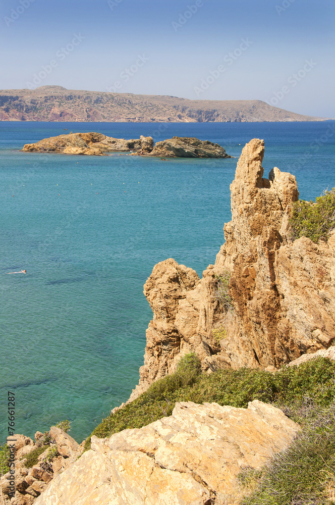 Rocks in a beach at Crete