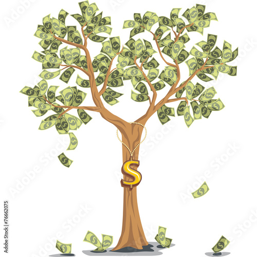 money tree with dollars