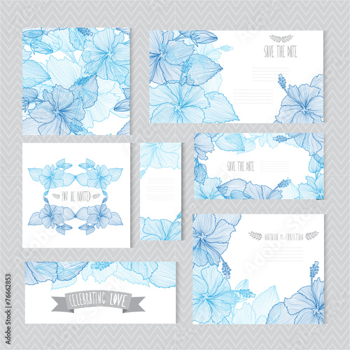 floral cards set