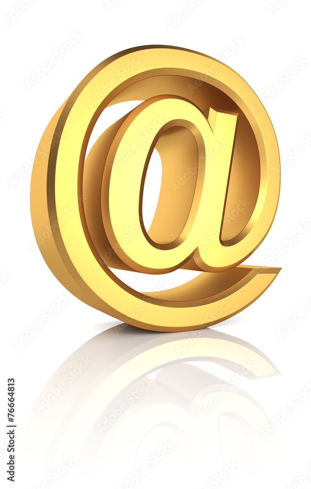 Obraz premium 3D Gold Email Sign