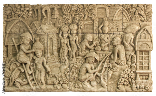 carving of thai lifestyle