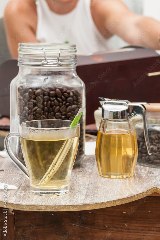 Green tea with honey Green tea with honey