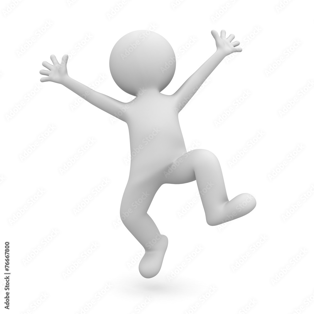 Very happy 3d man celebrating over white background Very happy 3d man celebrating over white background