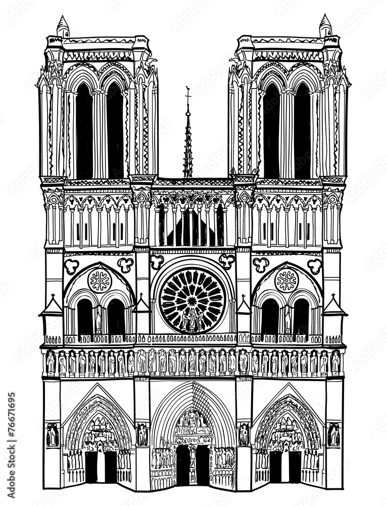 1702 Notre Dame Paris Drawing Images Stock Photos  Vectors  Shutterstock
