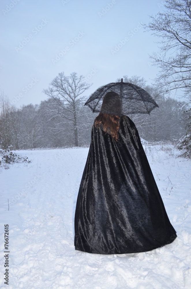 Naklejka premium Lady im Schnee