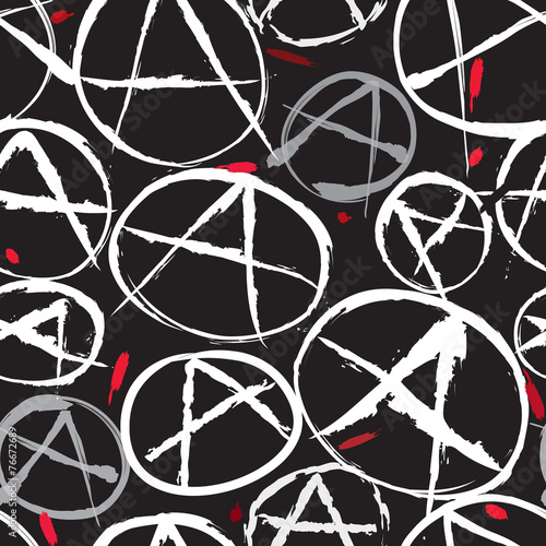 Anarchy symbol seamless pattern. Anarchy Icon Vector background. photo