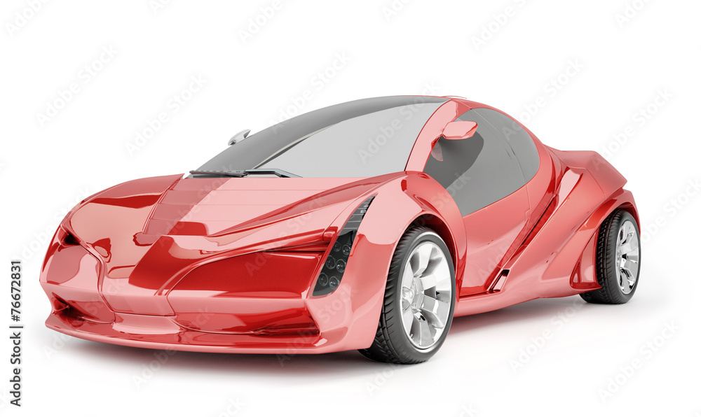concept red car on white