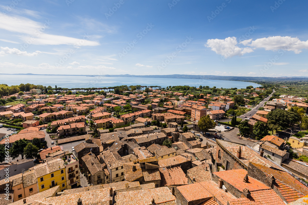 old houses in medieval town Bolsena, Italy