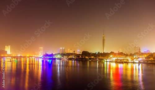 Night view of Cairo over the Nile - Egypt