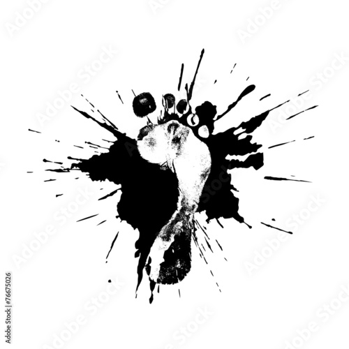 foot print in a pool in style grunge
