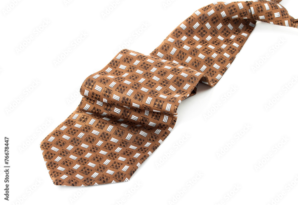 Brown necktie isolated on white background Brown necktie isolated on white background