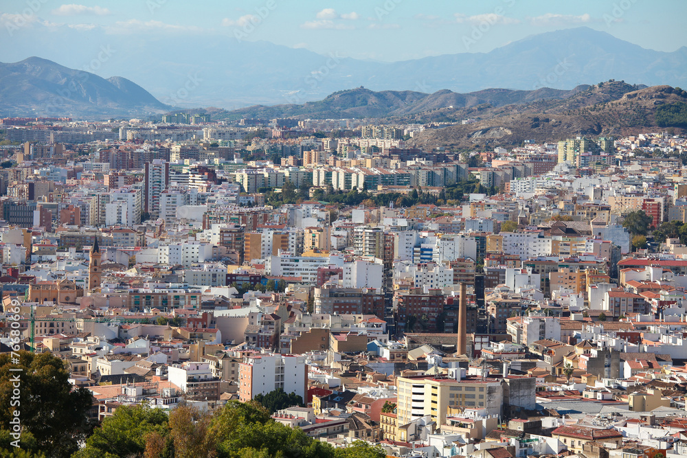 View on the center of Malaga, Spain
