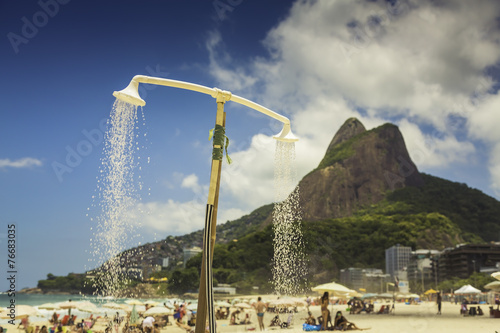 Shower on the Beach of Ipanema in Rio de Janeiro,Brazil