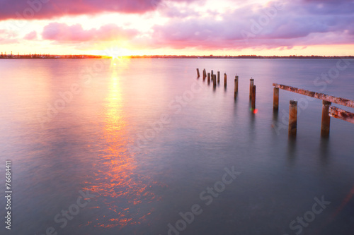 Fototapeta Naklejka Na Ścianę i Meble -  Cleveland pier in the late afternoon. Brisbane, Queensland, Aust