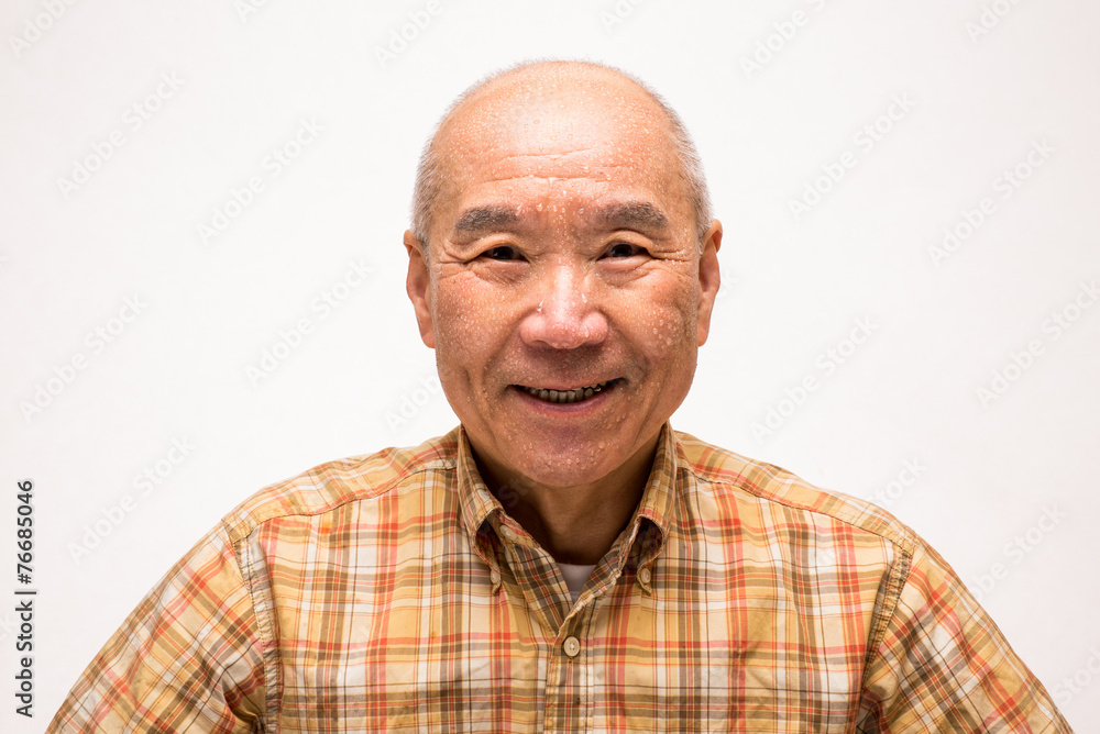 Obraz premium シニアの汗顔