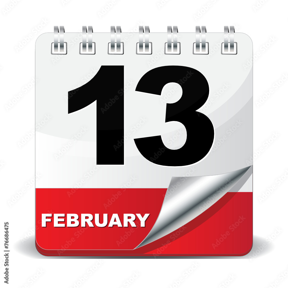 Fototapeta premium 13 FEBRUARY ICON