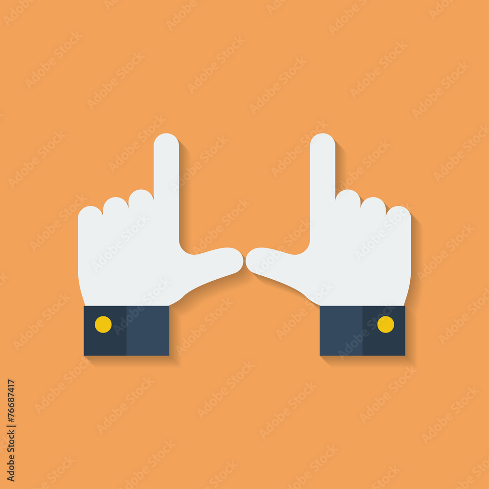 Frame of fingers or hands. Flat style Frame of fingers or hands. Flat style