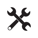Black icon of Wrench