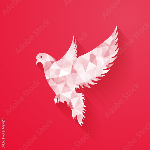 abstract dove for Happy Valentine's Day design