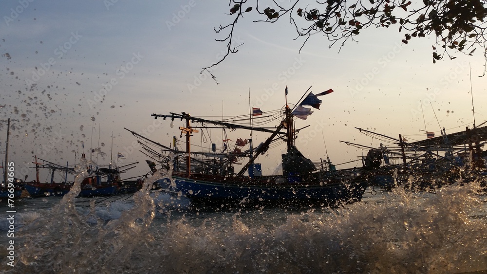 Fishing boats in Huahin Thailand