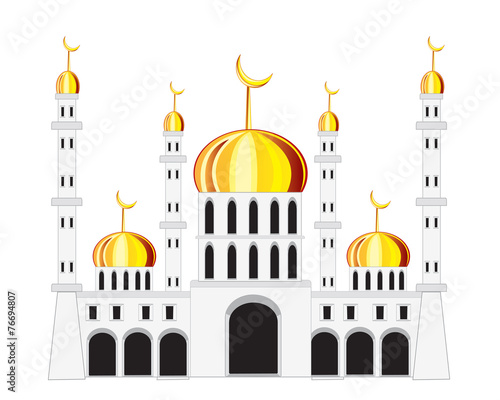 Mosque on white background