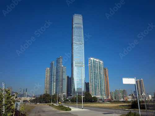 香港西九龍の高層ビル街
