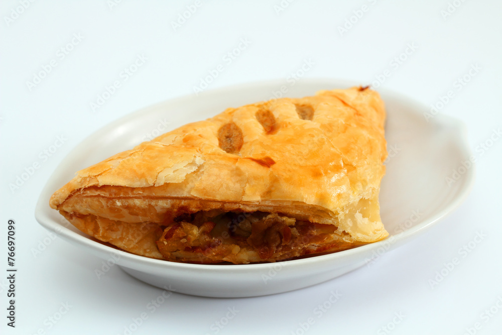 Mushroom puff pastry vegetarian food for breakfast. Mushroom puff pastry vegetarian food for breakfast.